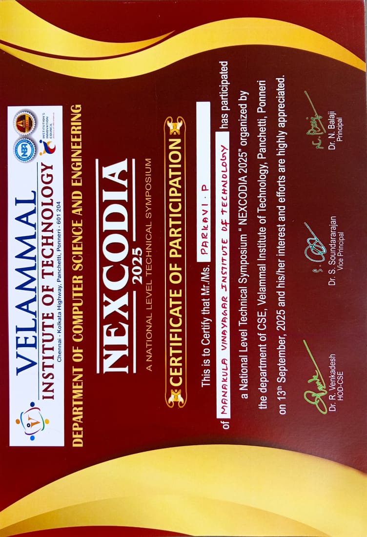NEXCODIA 2023 Symposium Certificate